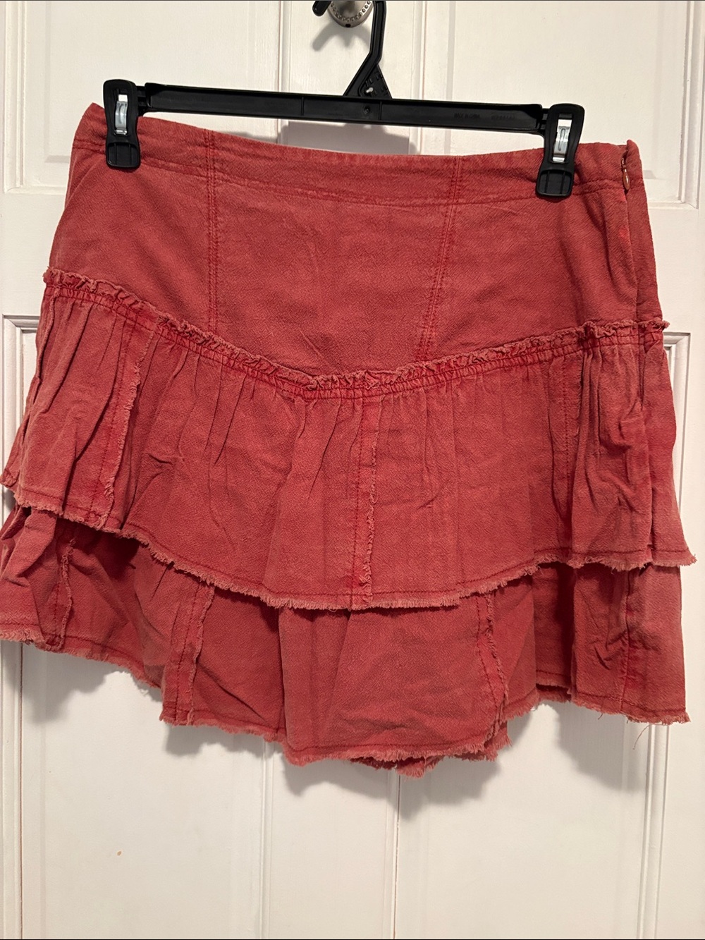 Free People Women’s Tiered Ruffle Mini Skirt - Rust size 10 NWT